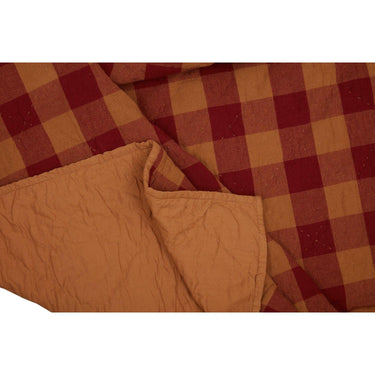 Burgundy Check Quilt Coverlet VHC Brands - The Fox Decor